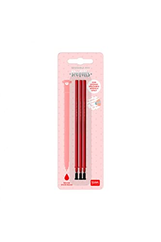 Legami - Recambio de bolígrafo de gel borrable, juego de 3 unidades, altura 13 cm, tinta termosensible y punta 0,7 mm