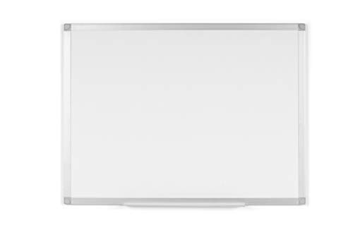 Boardsplus Pizarra blanca magnética de borrado en seco, 61 cm de ancho x 45 cm de alto, superficie de acero lacado, marco de aluminio