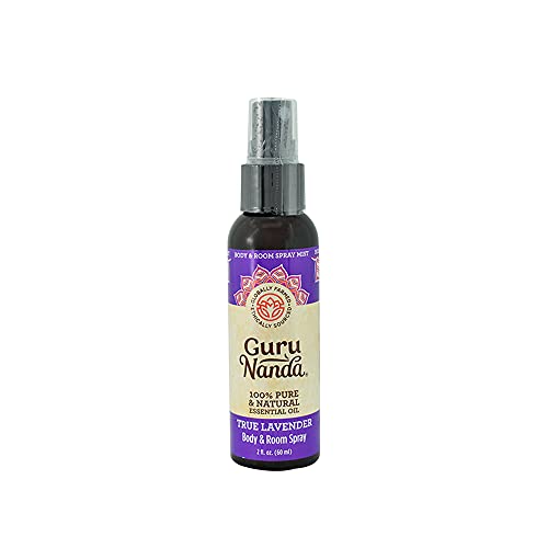 GuruNanda Spray de Aceite Esencial de Lavanda/ 60 ml, 100% puro y natural, cruelty free