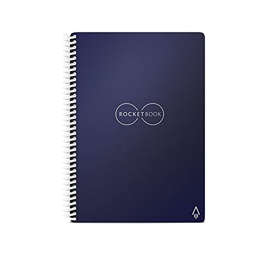 Rocketbook Core Ejecutivo, Cuaderno Inteligente, Patrón de cuadrícula, Reutilizable, Azul