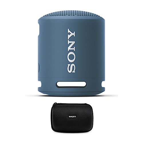 Sony XB13 Extra BASS Altavoz inalámbrico portátil IP67 resistente al agua y al polvo (azul) con estuche rígido Knox Gear (2 artículos)