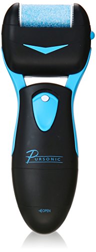 Pursonic Battery Operated Callus Remover with Cartridge Rollers, Black, 7.2 Ounce