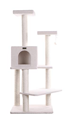 ARMARKAT Cat Tree Furniture Condo, Height -50-Inch to 60-Inch, Ivory, 28'(L) X25(W) X57(H)