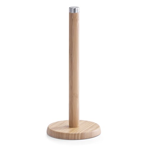 Zeller 25283 - Portarrollos de Papel de Cocina (14 x 32 cm, bambú y Acero Inoxidable)