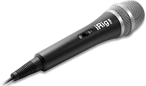 IK Multimedia iRig Mic IP-IRIG-MIC-IN - Micrófono de condensador (vocal, de mano), color negro