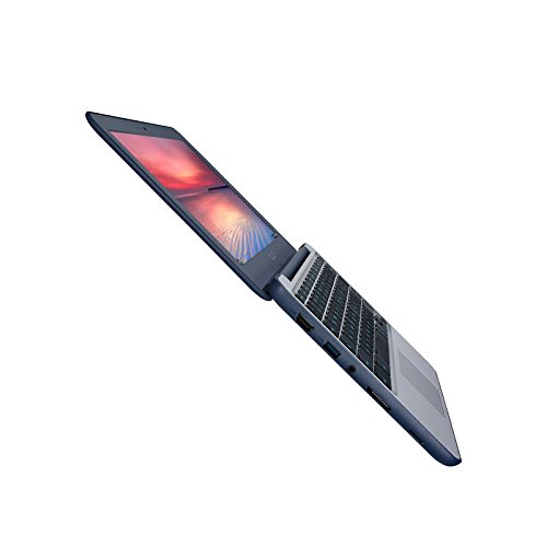 ASUS C202SA-YS02 - Chromebook, 11.6', Diseño robusto y resistente al agua, con 180 grados (Intel Celeron 4 GB, 16GB eMMC), Color Azul oscuro, Plata