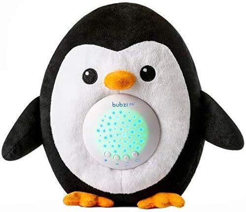 Bubzi Co Regalo de bebé Pingüino ruido blanco, luz nocturna para bebés, regalos únicos para bebés, regalos para baby shower, calmante portátil para bebés, nuevo regalo para bebés género neutro