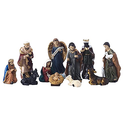 11 Piezas Hecho A Mano Juego De Figuras De Belén Natividad Resina Decoración del Hogar Regalos Nacimiento De Jesús Regalos Escena De La Natividad