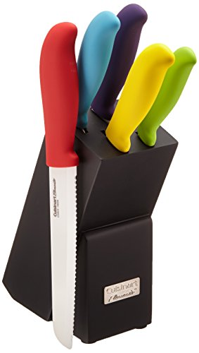 Cuisinart C59CE-8SL Cuchillo de cerámica para rebanar, de 20.32 cm, Juego de bloque de cuchillos de 6 piezas, Multicolor, 1