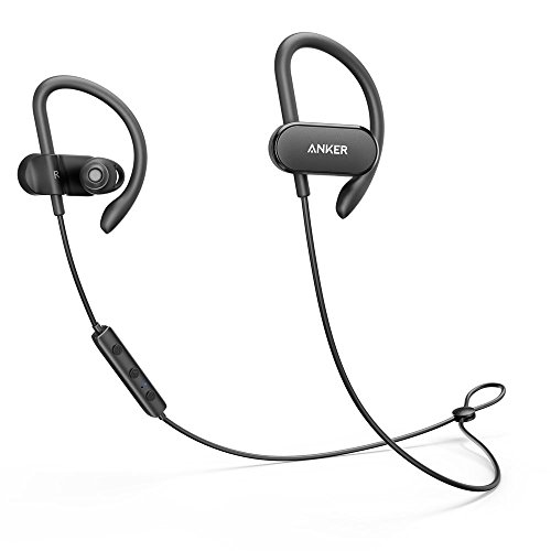 Anker Soundcore Audífonos Bluetooth Curve, Impermeables IPX7, Bluetooth 5, 18 horas de batería, aislamiento de ruido, tecnología SweatGuard para deporte, Running y entrenamiento.
