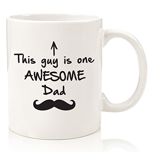 Taza de café divertida con diseño «One Awesome Dad», el mejor regalo para padres, hombres, padres recientes o esposo, idea de regalo única y novedosa de parte de hijos, hijas, esposas