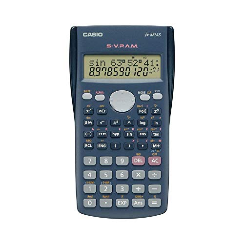 Casio FX-82MS-SC-MH Calculadora Científica, 2 Líneas de 10 Dígitos/2 Exponente, 240 Funciones, gris oscuro