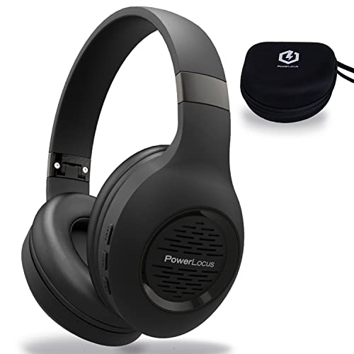 PowerLocus P4 - Auriculares de Diadema inalámbricos con Bluetooth, Negro/Rojo