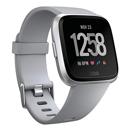 Fitbit Versa Smartwatch, Gray/Silver Aluminium, One Size (S & L Bands Included)