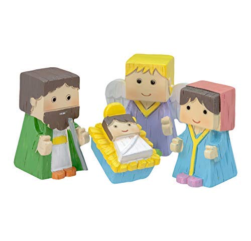 Hirten - Juego de Navidad para niños pequeños con figuras de estilo bloque, 4 unidades