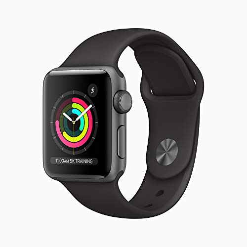 Apple Watch Series 3 (GPS) • Caja de Aluminio Gris Espacial 38 mm • Correa Deportiva Negra