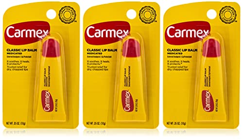 Carmex Lip Balm Tube Classic Medicated 0.35 Ounce 3 Count (10.3ml)