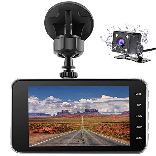 Veoker DashCam, Dash Cam,Dual Lens Dashboard Camera Recorder, 1080P FHD, 4' LCD Screen,Night Vision, 170Â° Wide-Angle View, G-Sensor, WDR, Loop Recording Night Mode