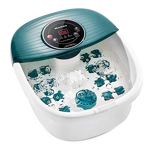 Foot Spa/Bath Massager with Heat, Bulbbles, and Vibration, Digital Temperature Control, 16 Masssage Rollers with Mini Acupressure Massage Points, Soothe and Relax Tired Feet
