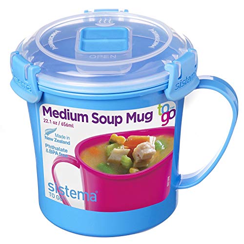 Sistema To Go Collection Taza de Sopa para Microondas, 22 oz, Azul