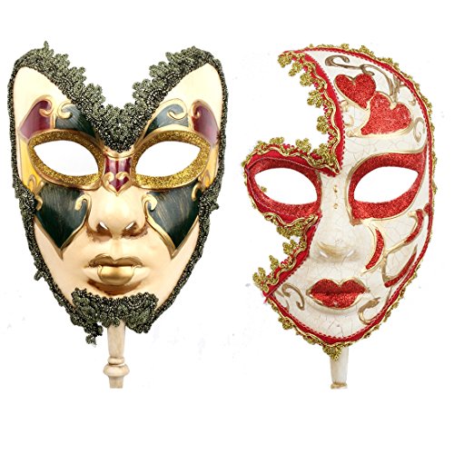 YUFENG - Máscara Veneciana para Disfraz de Halloween, para Fiestas, Bailes de Baile, Ramos de Mardi, Boda, decoración de la Pared, Couple-1