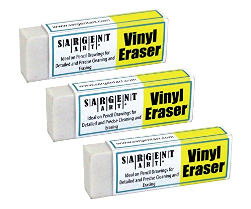 Sargent Art 36-0010 Plastic Eraser Set Vinyl (3 Pack)