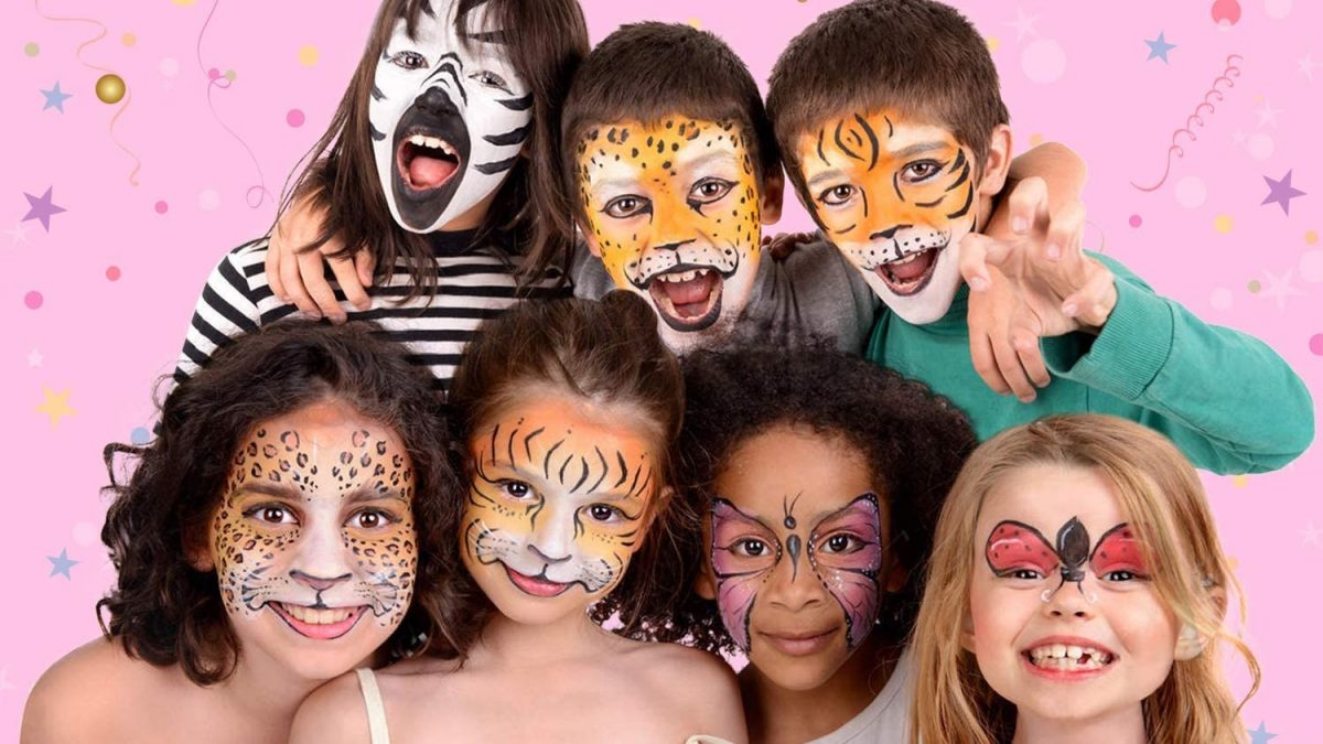 carnavales Escolares Bar Aramox 6 Estilos/Juego de Maquillaje Reutilizable de Stencil de Pintura de Cara para Halloween Navidad cumpleaños
